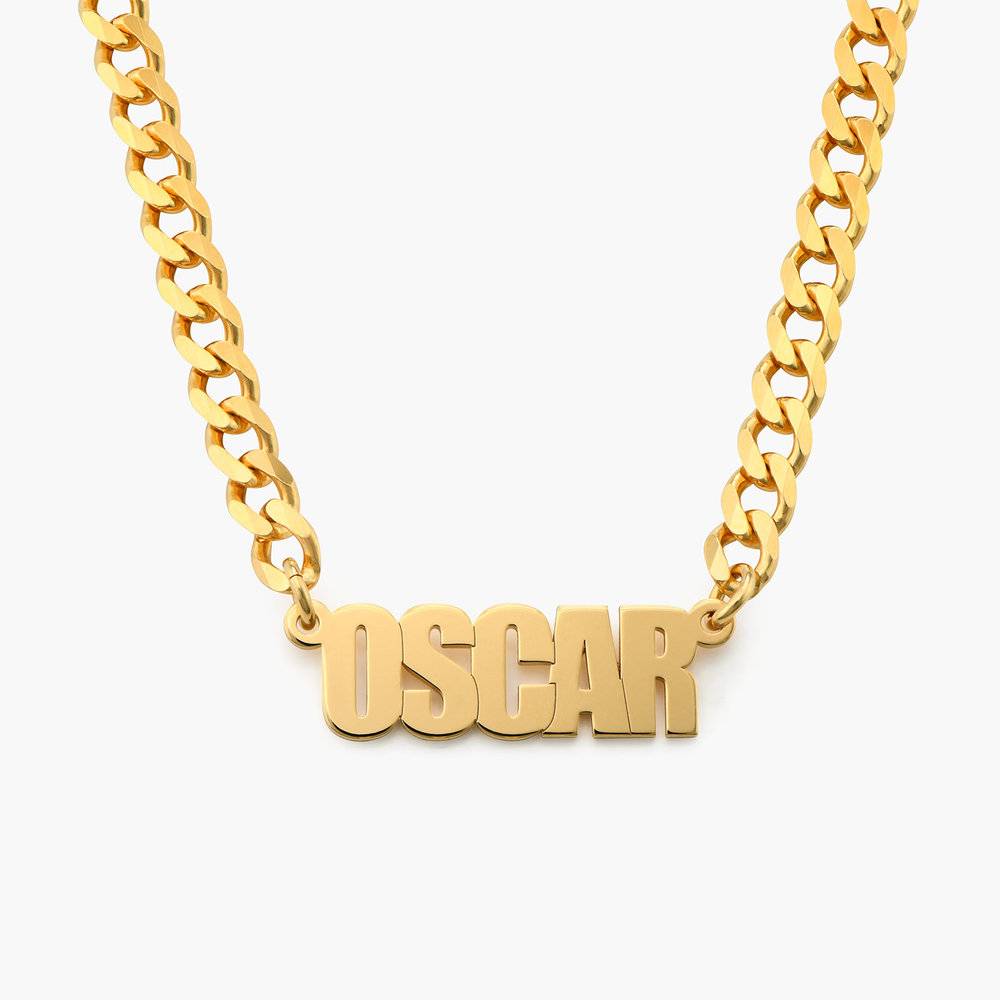 Thick Chain Name Necklace in Gold Vermeil-3 product photo