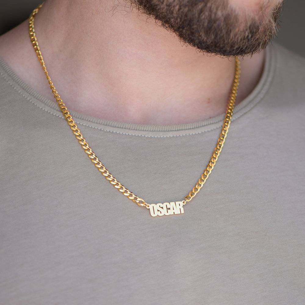 Thick Chain Name Necklace in Gold Vermeil-2 product photo