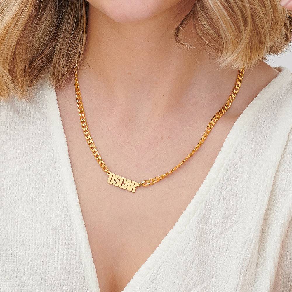 Thick Chain Name Necklace in Gold Vermeil-2 product photo