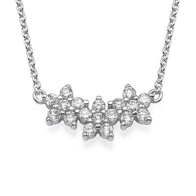 Three Flower Necklace with Cubic Zirconia product photo
