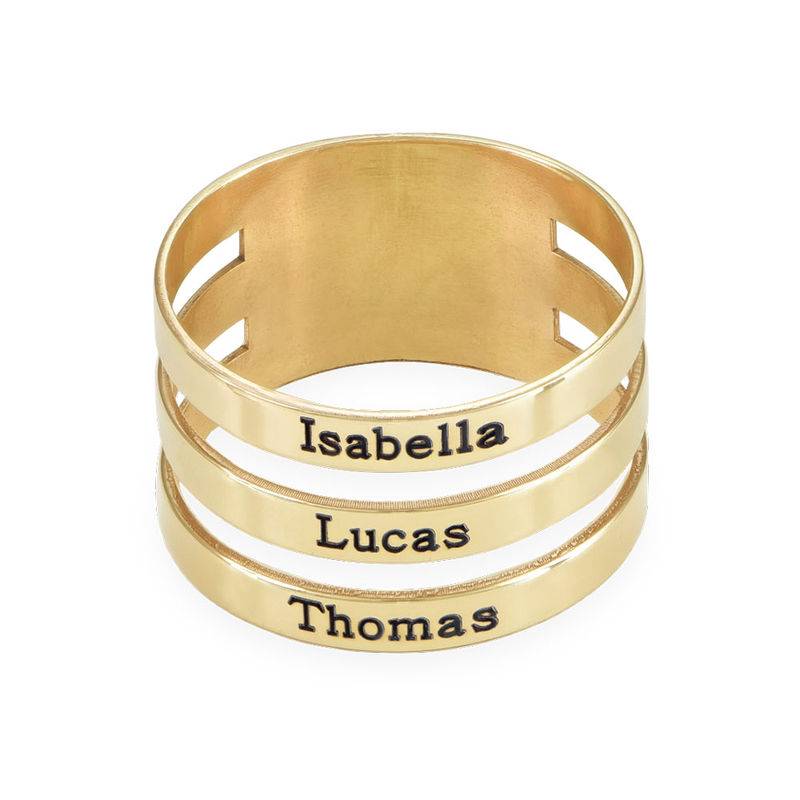 Three Name Ring in 10ct gold-2 product photo