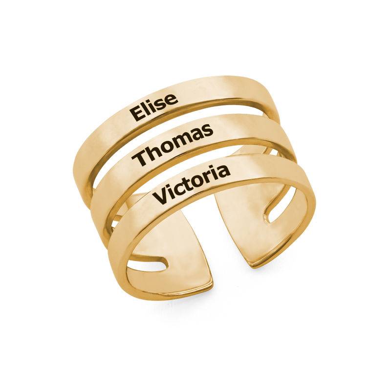 Ring met drie namen in Goud Verguld Vermeil-1 Productfoto