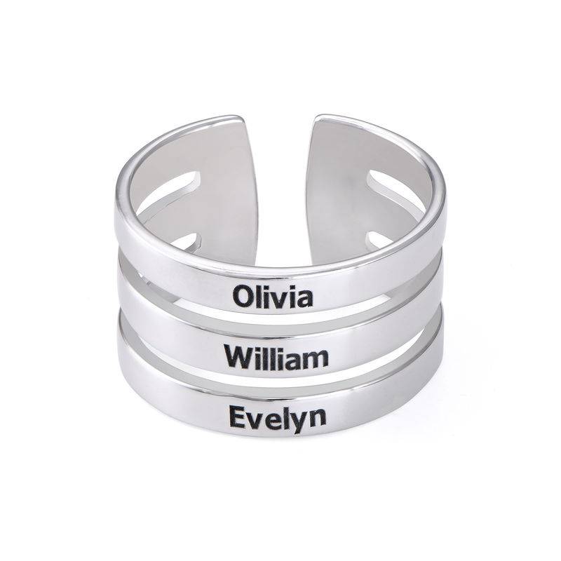 Tre ringer med navn i sølv-4 produktbilde