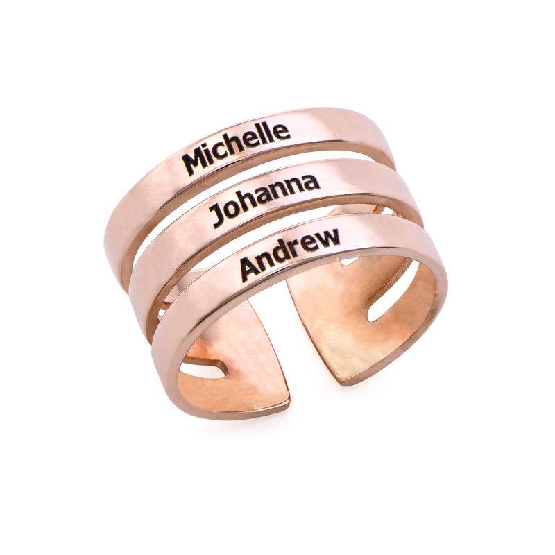 Three Names Ring in Rose Gold Plating-5 product photo