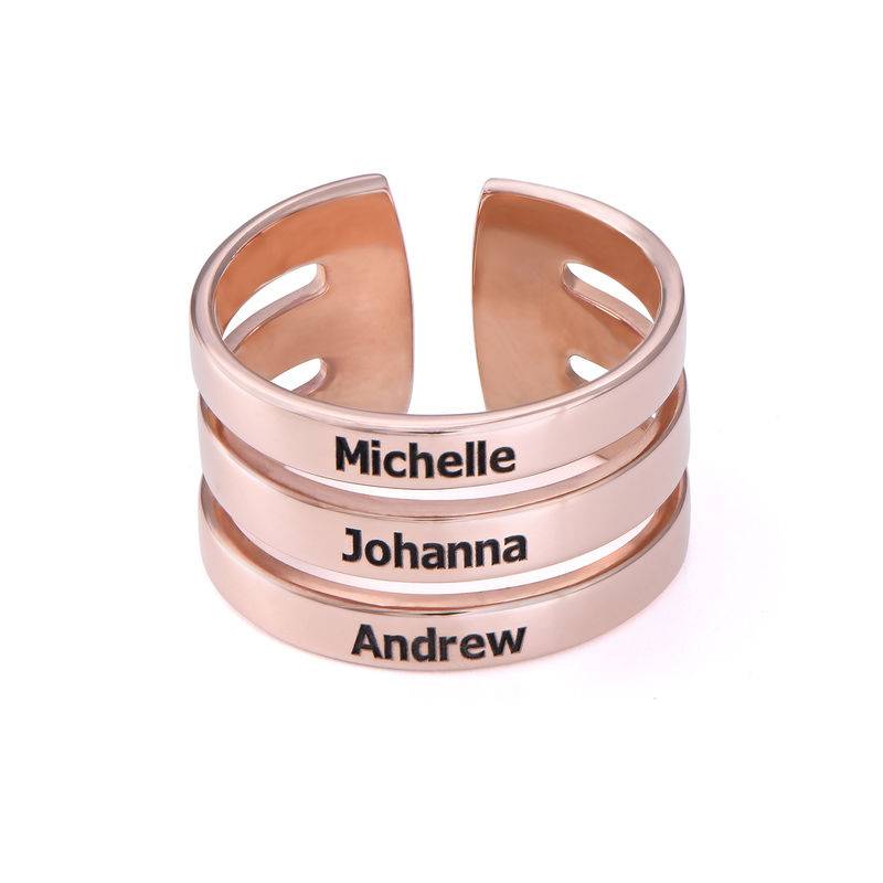 Three Names Ring in 18ct Rose Gold Plating-3 product photo