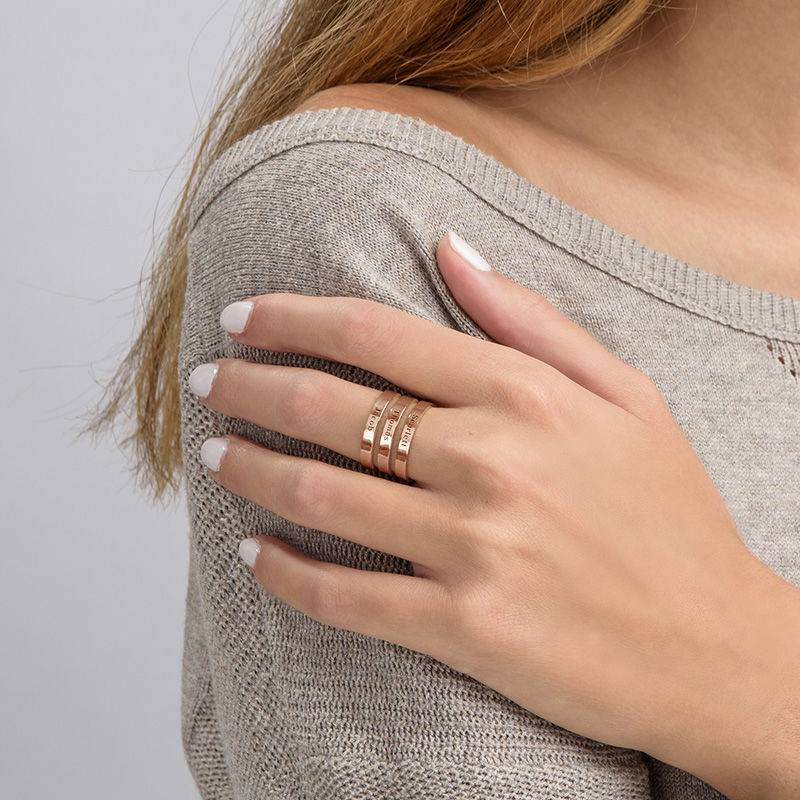 Three Names Ring in 18ct Rose Gold Plating-4 product photo