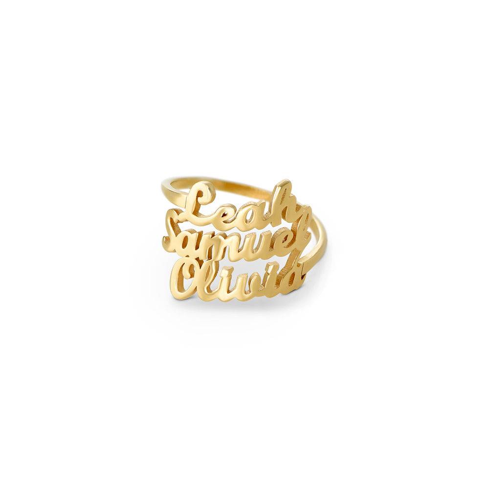 Script Triple Name Ring in 18ct Gold Vermeil-1 product photo