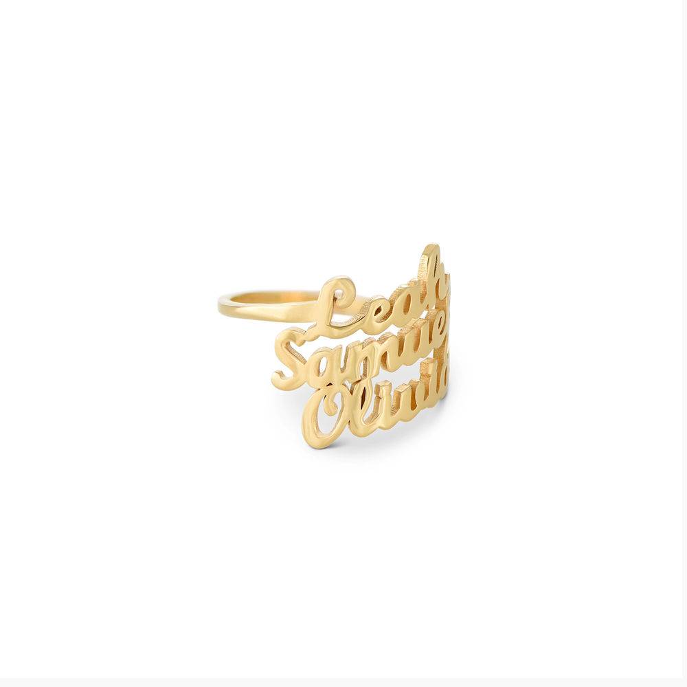 Script Triple Name Ring in Gold Vermeil-2 product photo