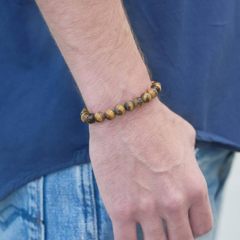 Lava Stone Men's Beaded Bracelet-1 product photo