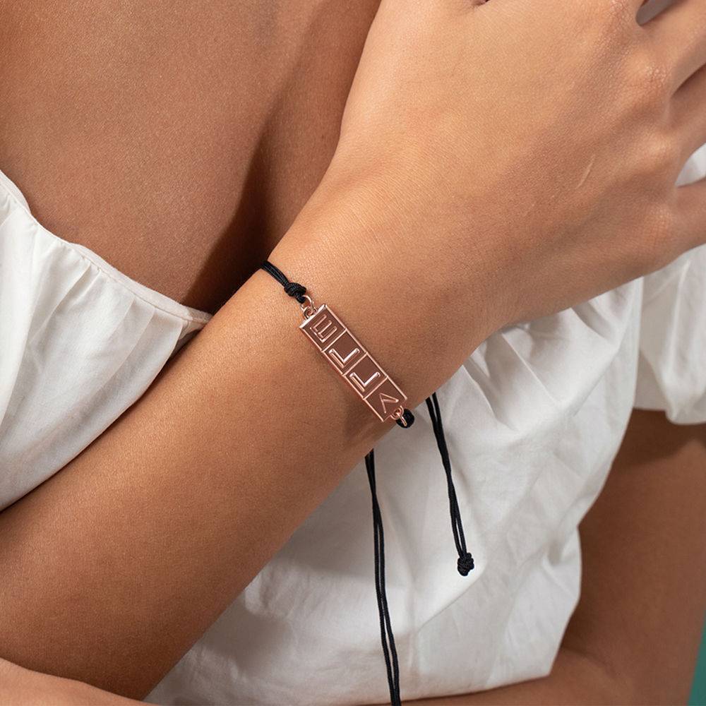 Domino ™ uniseks  Tik Tak armband in 18k rosé goud vermeil Productfoto