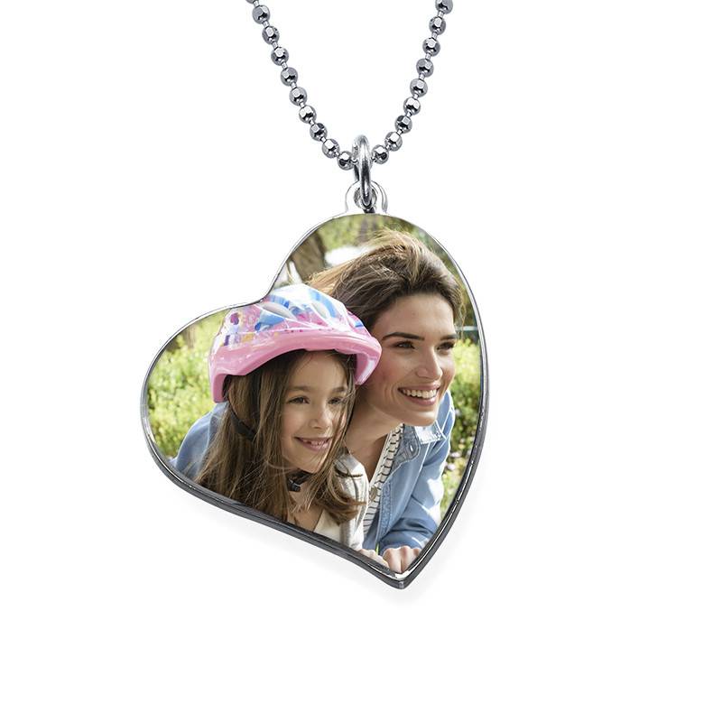 Tilted Heart Photo pendant in Sterling Silver product photo