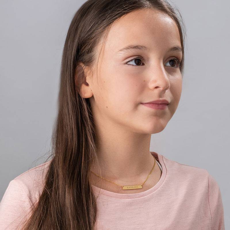 Tiny 18ct Gold Plated Bar Necklace with Engraving for Teens Tiny 18ct Gold Plated Bar Necklace with Engraving for Teens product photo