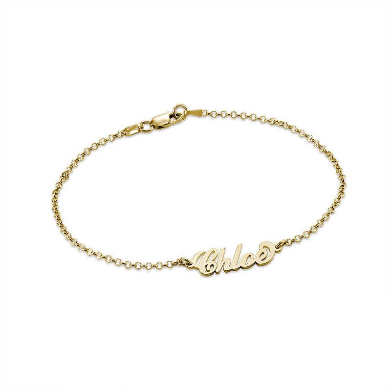 Tiny “Carrie” Style Name Bracelet in 18ct Gold Plating product photo