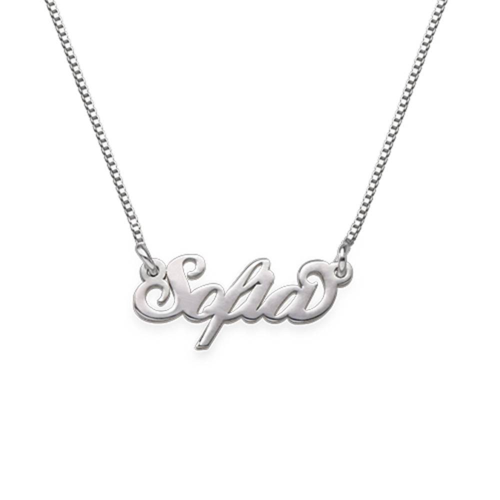 Tiny Carrie Name Necklace In Extra Strength Silver-3 product photo