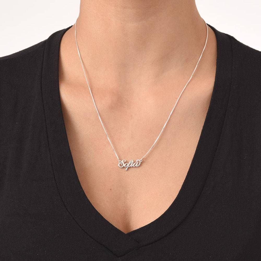 Tiny Carrie Name Necklace In Extra Strength Silver product photo