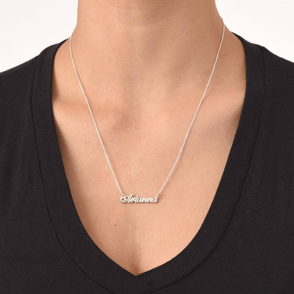 Tiny Classic Name Necklace In Extra Strength Silver product photo