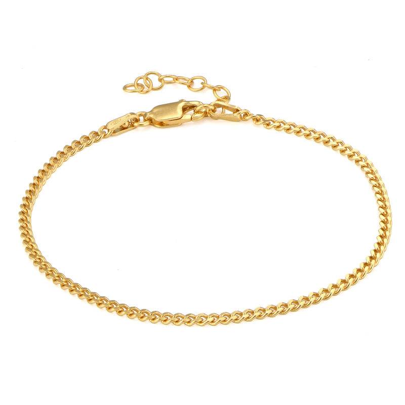 Tiny Cuban Chain Bracelet in 18ct Gold Plating product photo