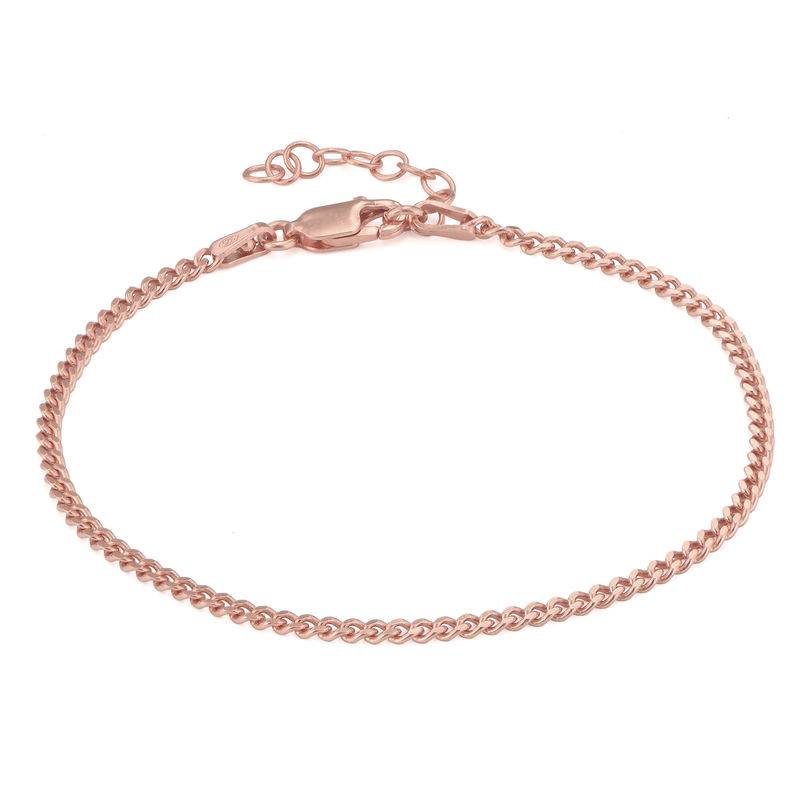 Tiny Cuban Chain Bracelet in 18K Rose Gold Plating product photo