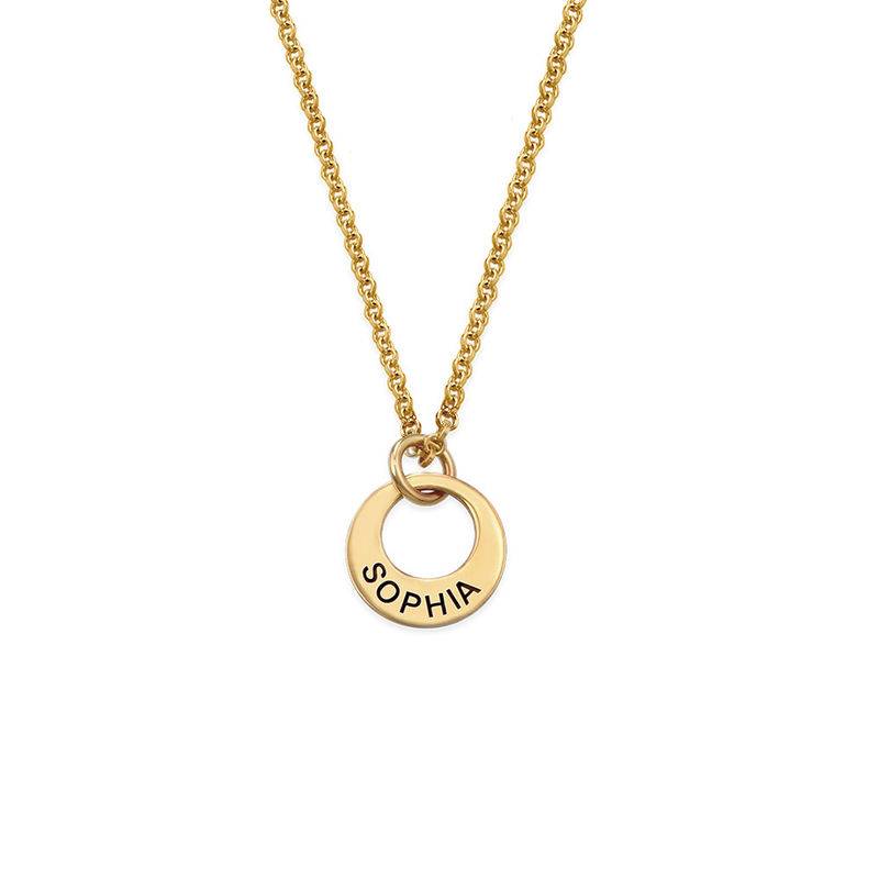 Tiny Gold Plated Mini Disc Necklace product photo
