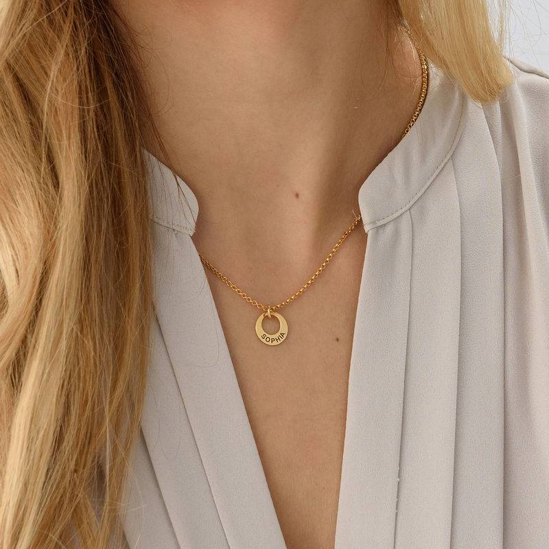 Tiny Gold Plated Mini Disc Necklace product photo