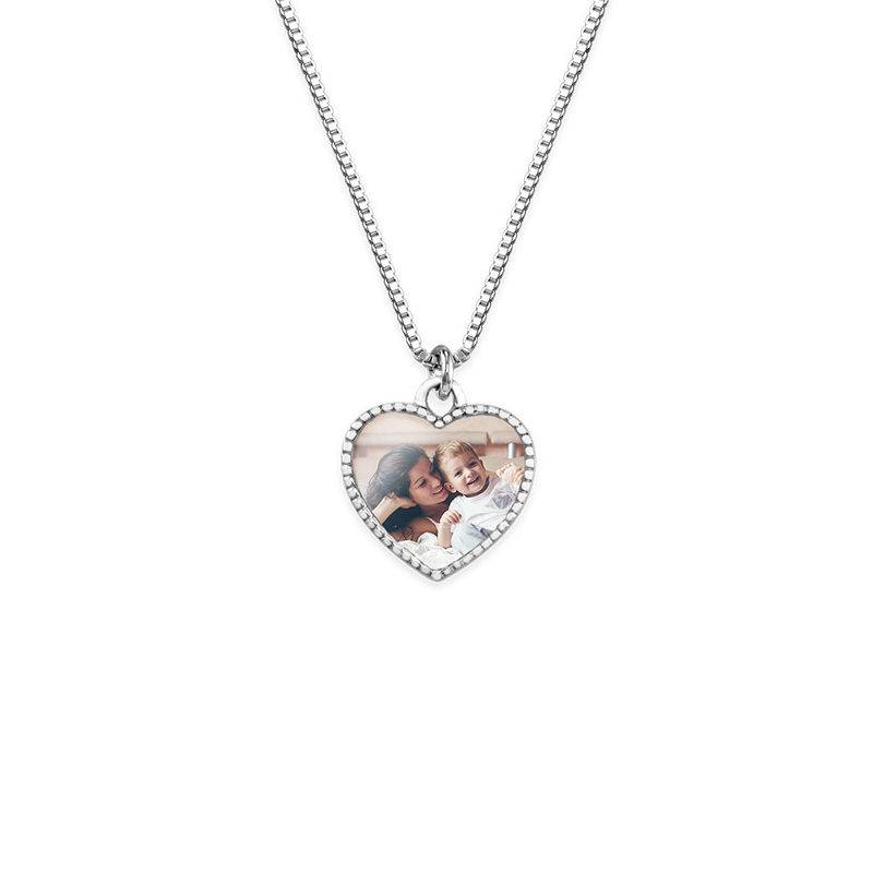 Petit collier pendentif cœur avec photo photo du produit