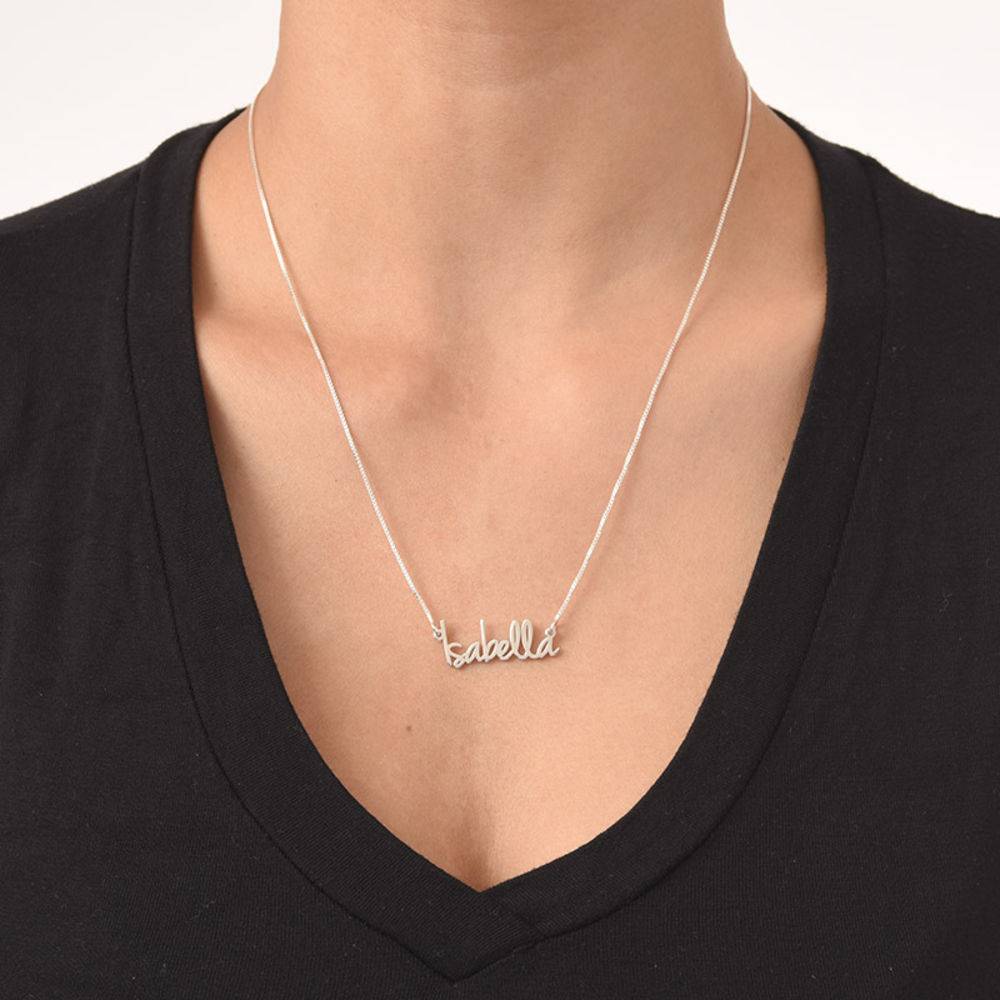Tiny Name Necklace for Women in Extra Strength Silver-3 product photo