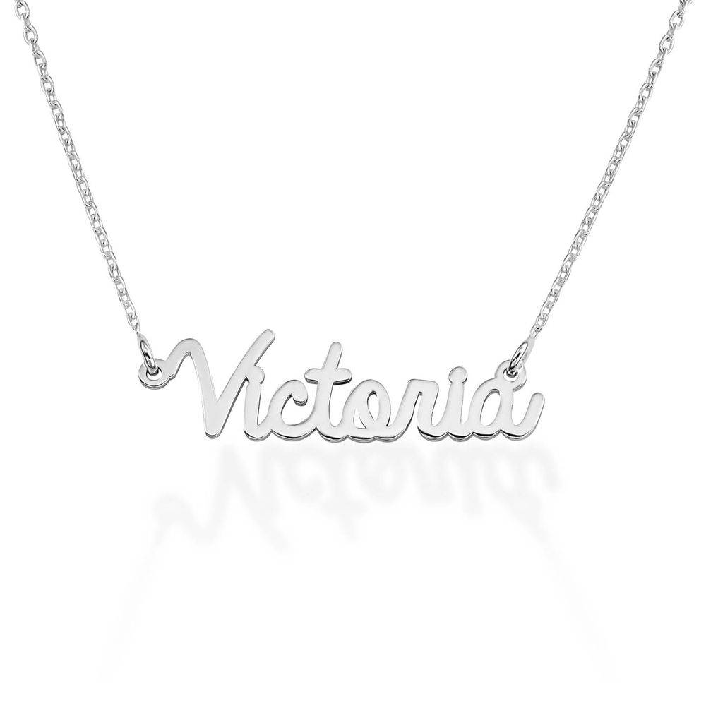 Tiny Personalised Cursive Name Necklace in Premium Silver product photo