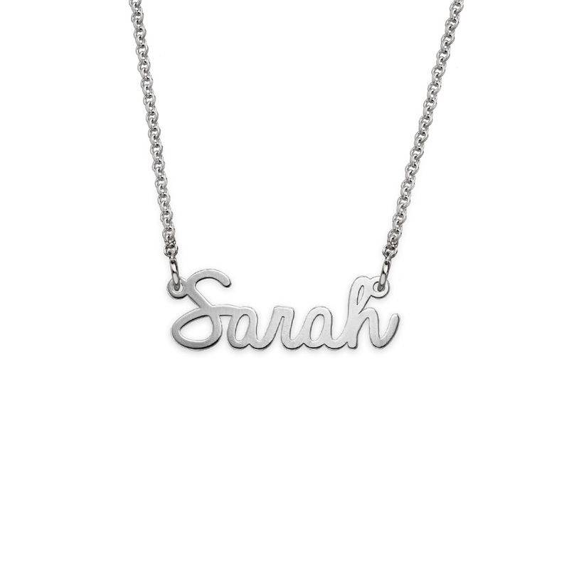 Tiny Personalised Cursive Name Necklace in Sterling Silver-1 product photo