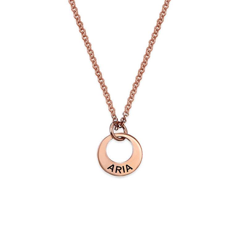 Tiny Rose Gold Plated Mini Disc Necklace-3 product photo