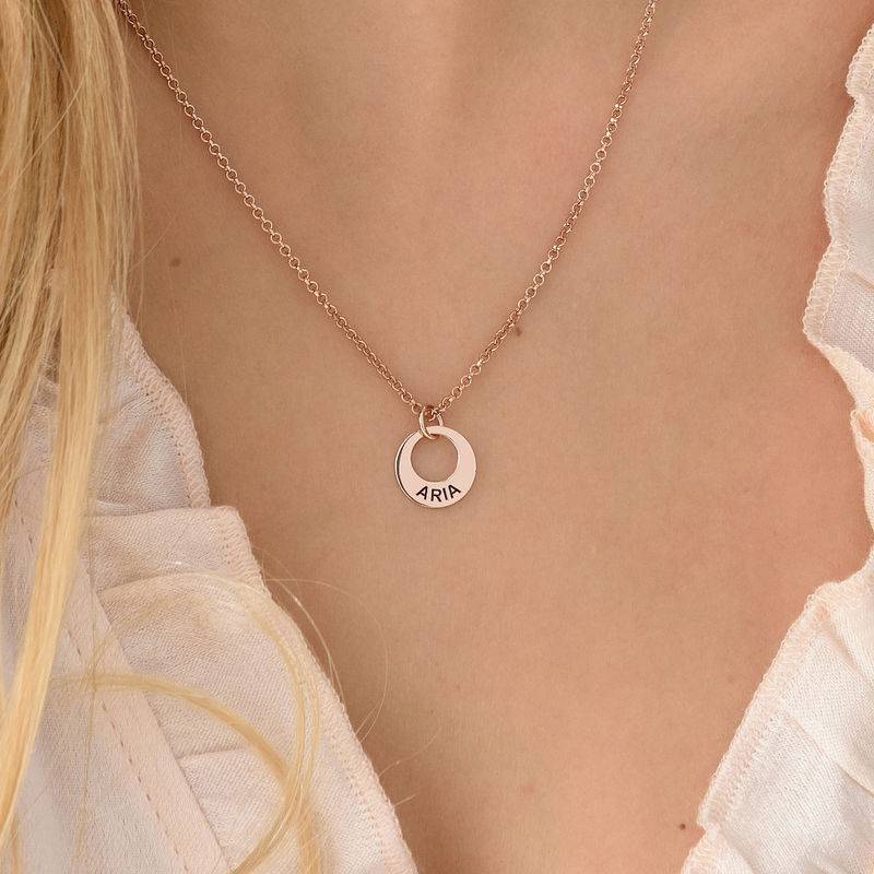 Tiny Rose Gold Plated Mini Disc Necklace-1 product photo