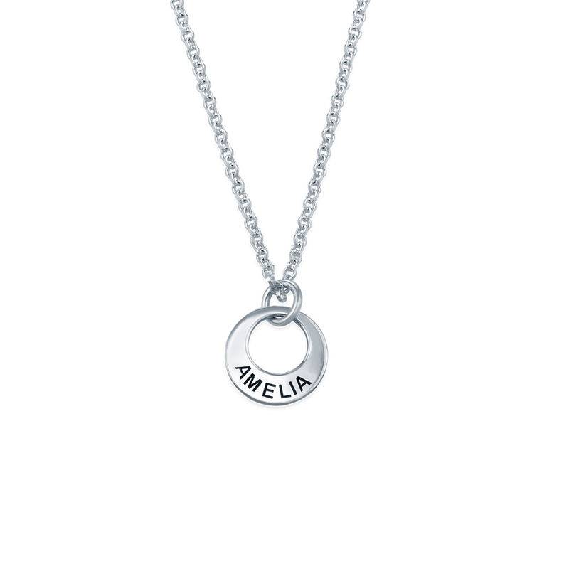 Tiny Silver Mini Disc Necklace-2 product photo