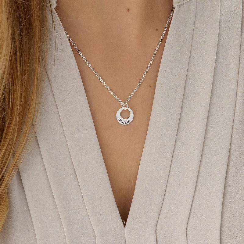 Tiny Mini Disc Necklace in Sterling Silver-2 product photo