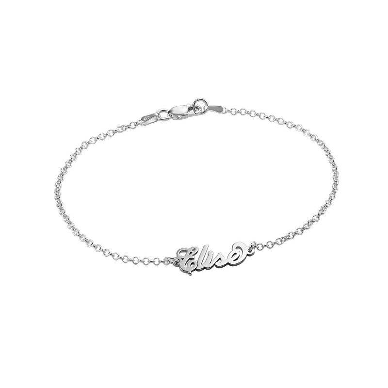 Tiny “Carrie” Style Name Bracelet in Sterling Silver product photo
