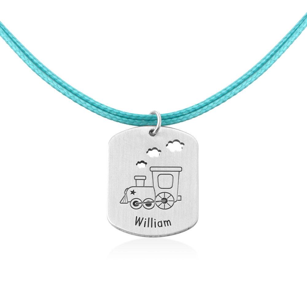 Zug Dog Tag Halskette für Kinder - 925er Sterlingsilber-2 Produktfoto