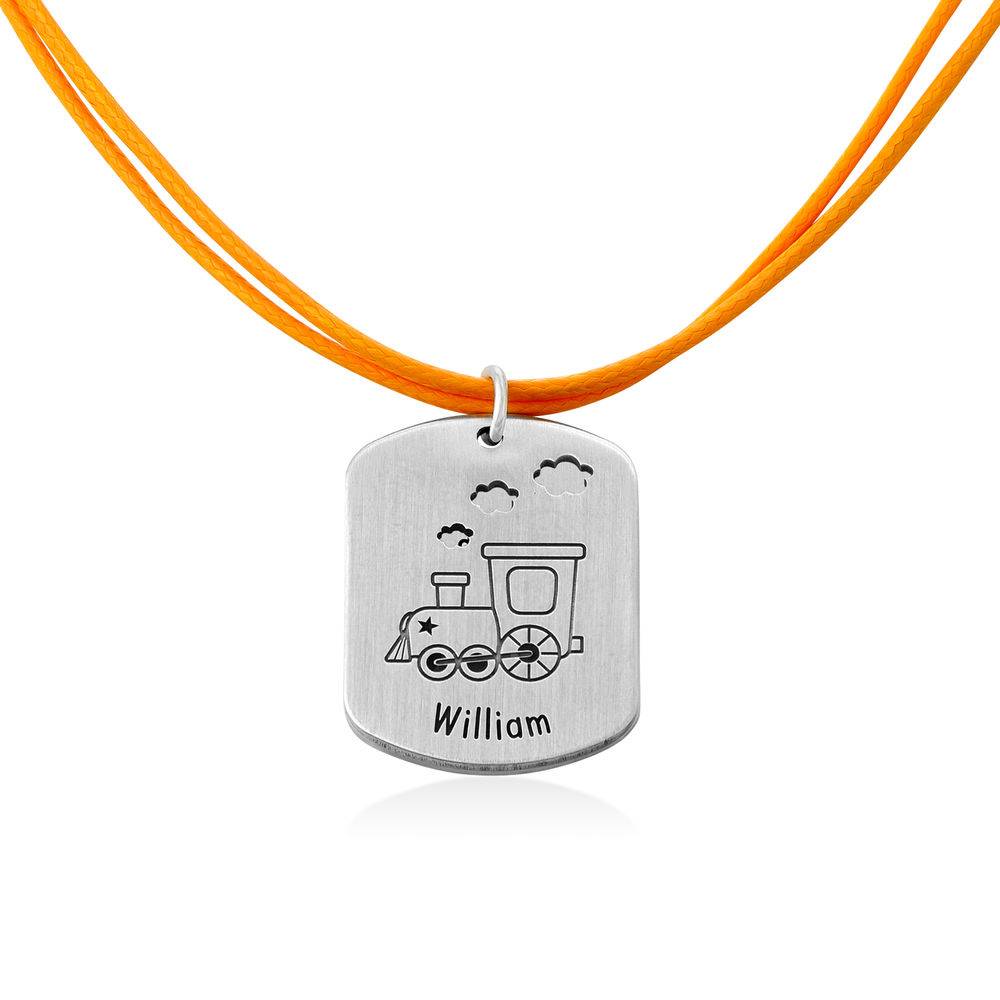 Personlig Dog Tag med tog i sterling sølv Personlig Dog Tag med tog i sterling sølv produktbilde