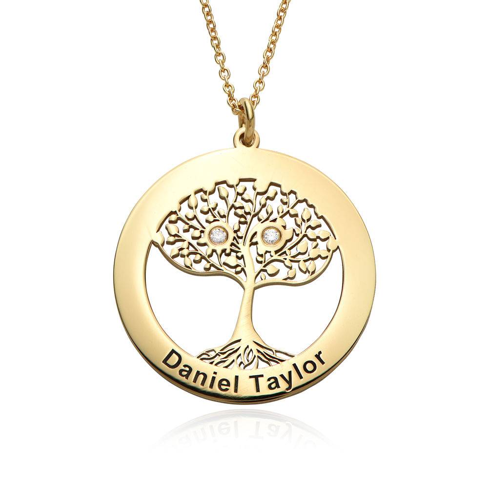 Tree of Life Necklace in 18k Gold Plating with Diamonds product photo