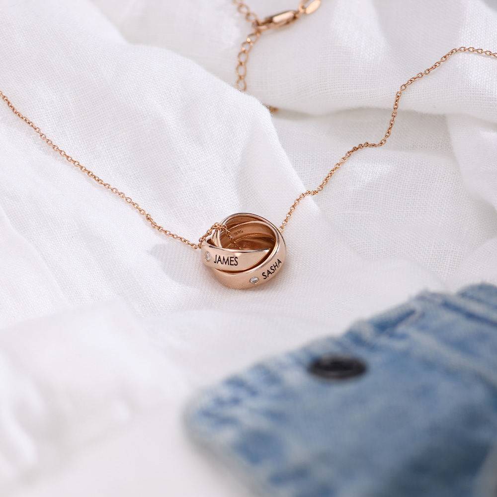 Eternal Diamond Necklace in 18k Rose Gold Plating-2 product photo