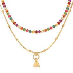 HANLI Collana Perline Perle Personalizzata Con Nome Iniziale B Donna Bambina Oro Placcato 14K Anallergici Leggeri Trendy Gioielli di Moda per le Donne