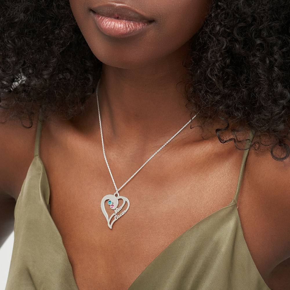 To hjerter for evigt-halskæde i sølv-2 produkt billede