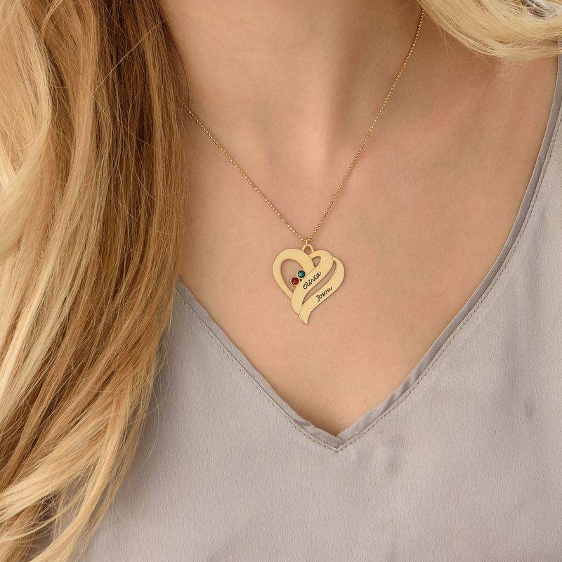 Två hjärtan för evigt - halsband i 10k guld produktbilder