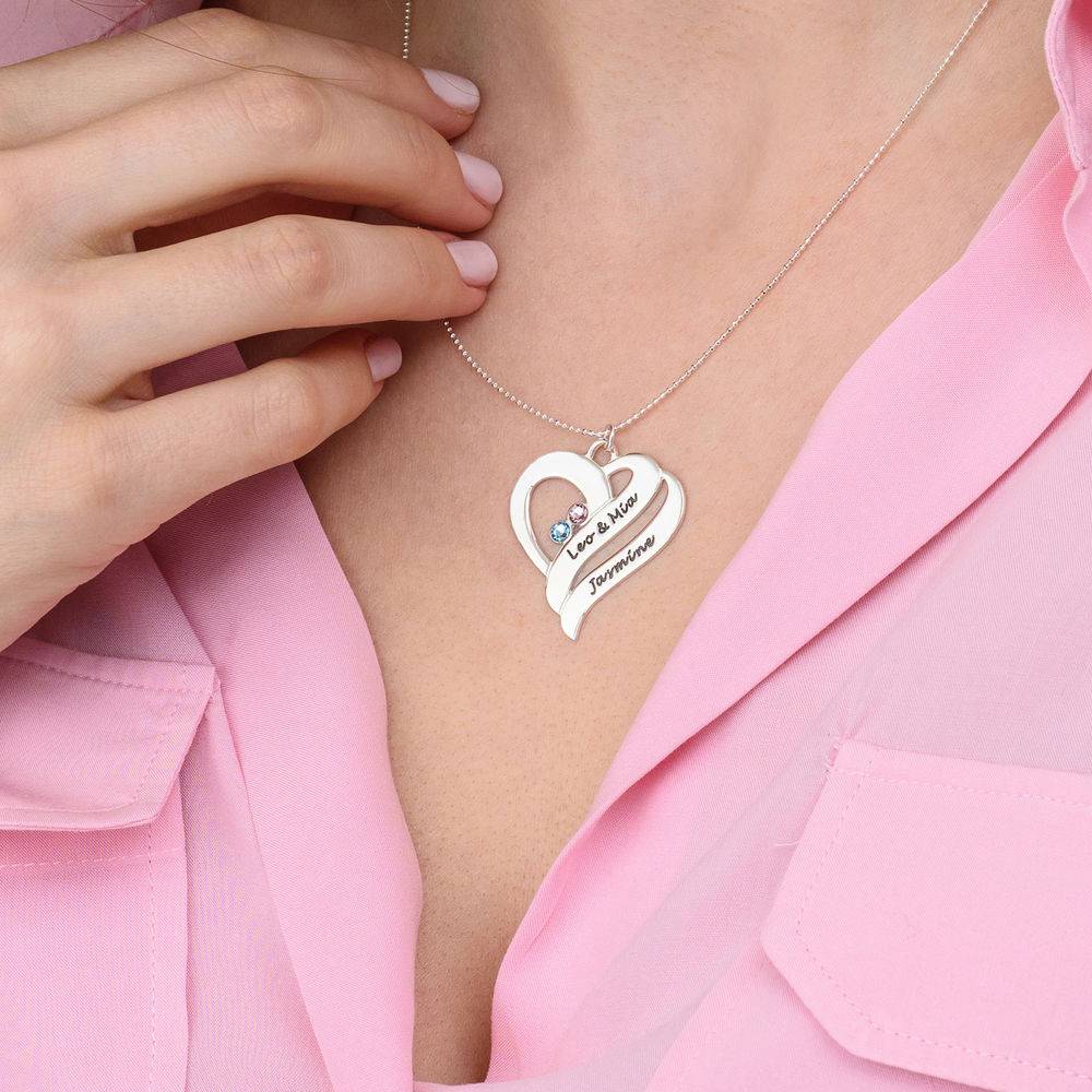 Two Hearts Forever One Necklace - 10ct White Gold-3 product photo