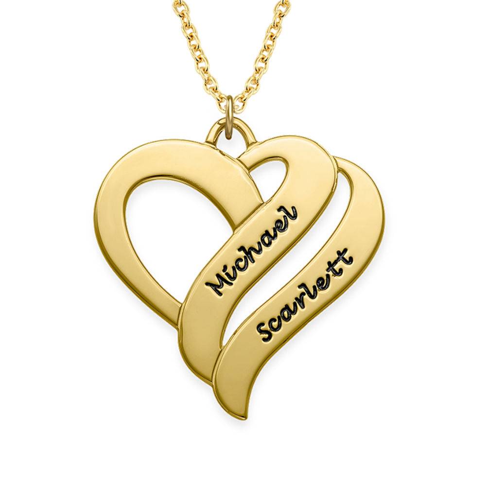 Two Hearts Forever One Necklace in 18k Gold Plating product photo