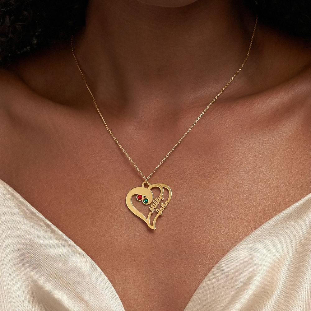 To hjerter blir for alltid én halskjede i 18k gull vermeil-1 produktbilde