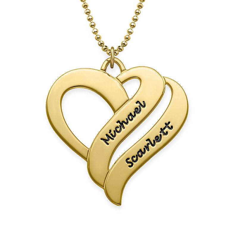 Two Hearts Forever One Necklace in 18k Gold Vermeil product photo
