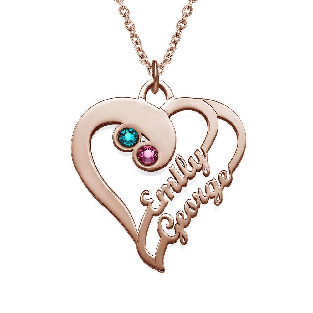 To hjerter for evigt-halskæde i rosaforgyldt sølv-1 produkt billede