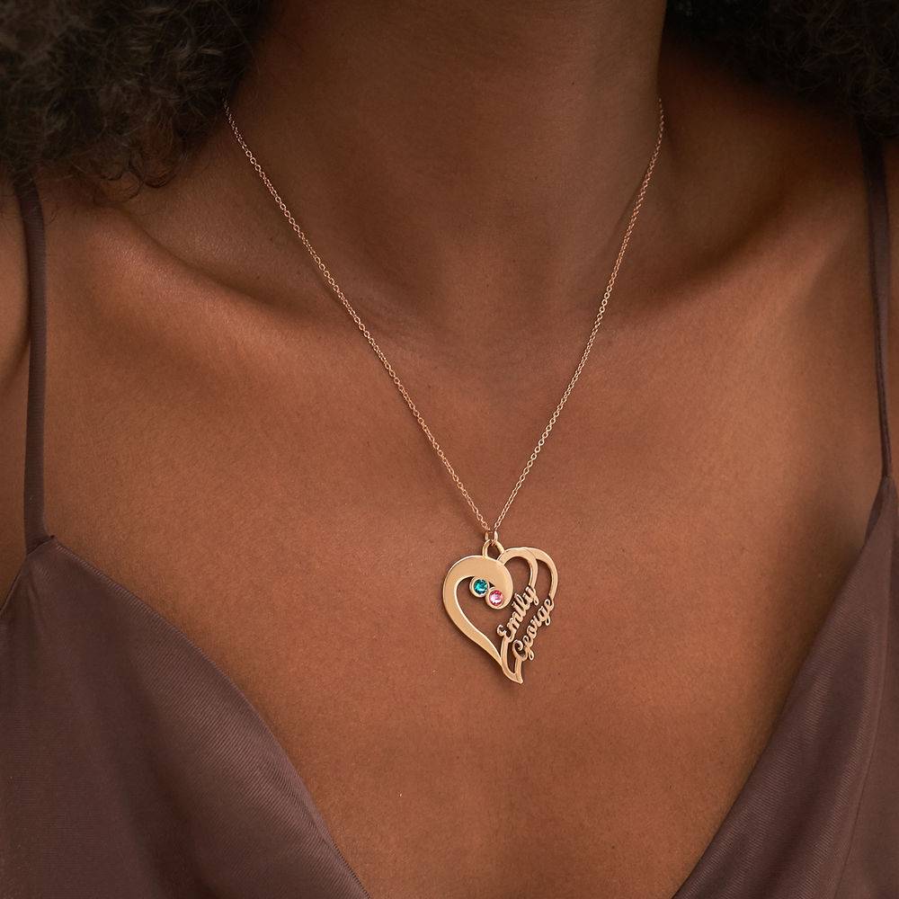 To hjerter for evigt-halskæde i rosaforgyldt sølv-3 produkt billede