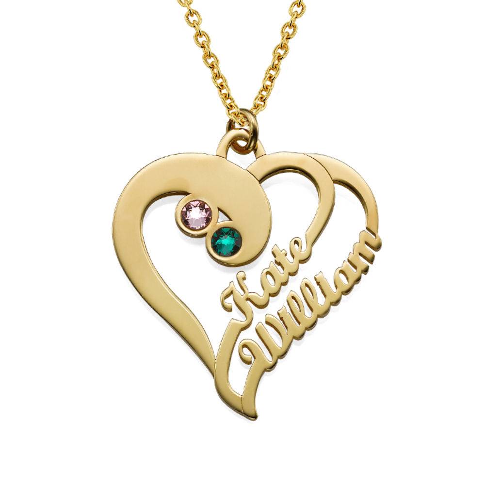 Zwei Herzen für immer Eins - Halskettte - 750er vergoldetes Silber-1 Produktfoto