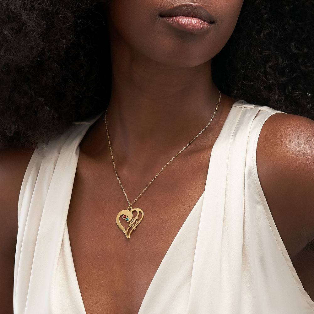 Zwei Herzen für immer Eins - Halskettte - 750er vergoldetes Silber-3 Produktfoto