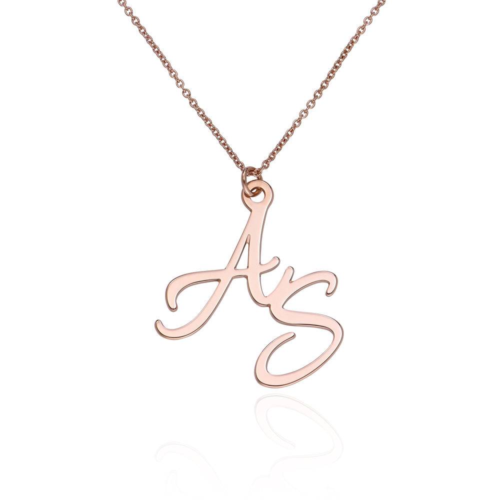 Two Initial Necklace in 18ct Rose Gold Plating-5 product photo