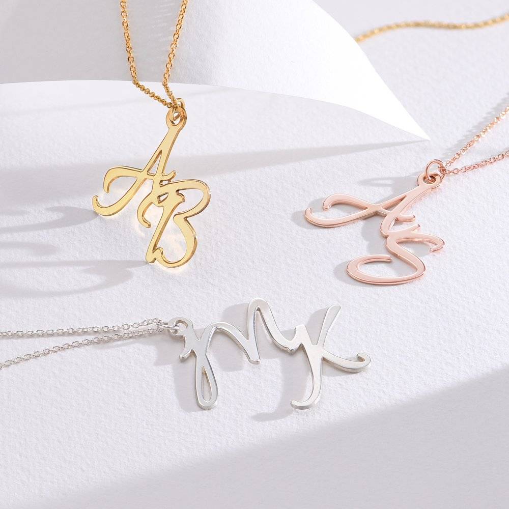 Sterling Silver Personalised Two Initials Necklace – Lucy and Jane